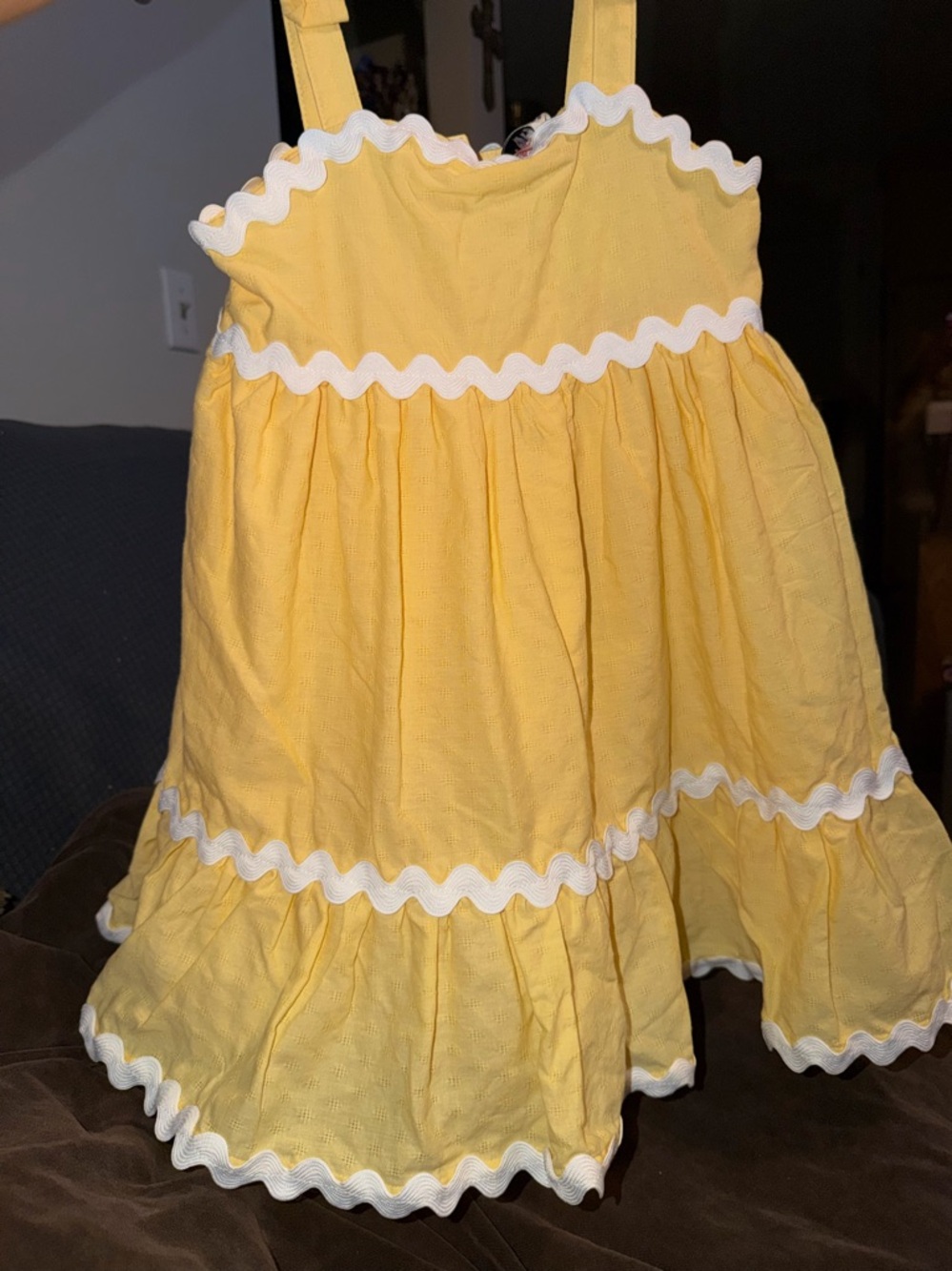 Girls Yellow JOIE Sundress with White Ric Rac Trim size 4T NWT
